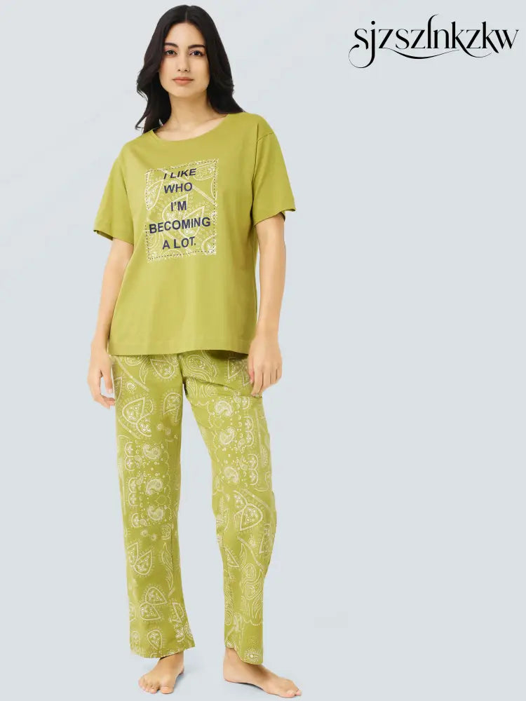 Paisley Cotton Knits PJ Set - Top Pajama