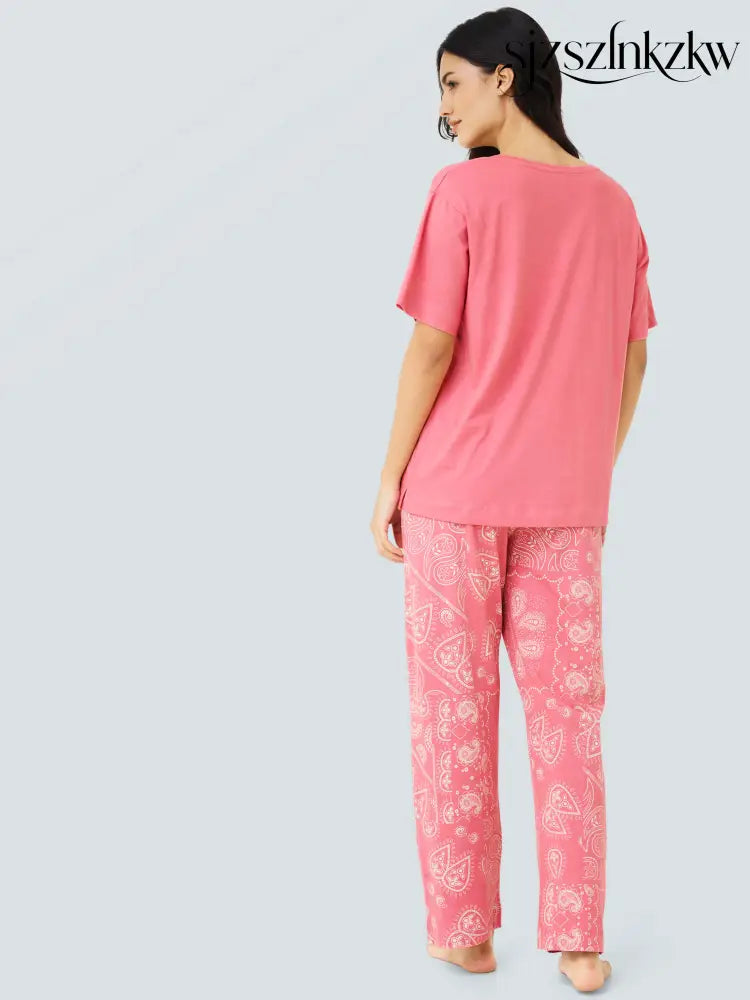 Paisley Cotton Knits PJ Set - Top Pajama