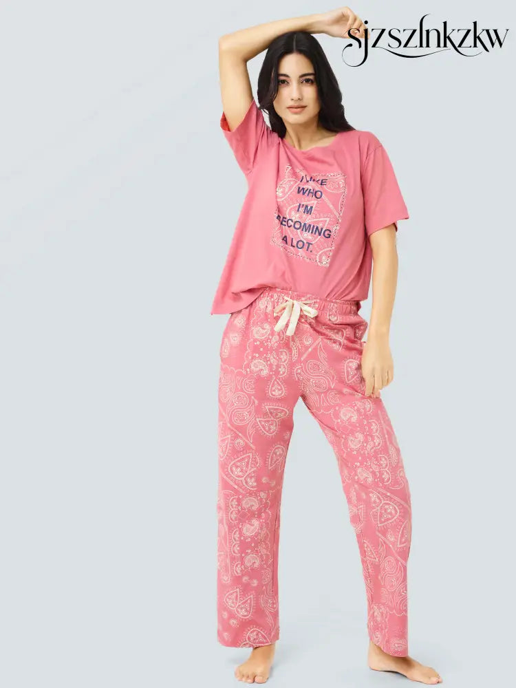 Paisley Cotton Knits PJ Set - Top Pajama