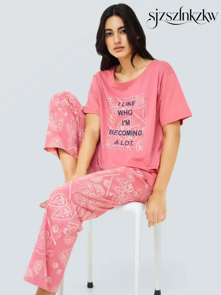 Paisley Cotton Knits PJ Set - Top Pajama