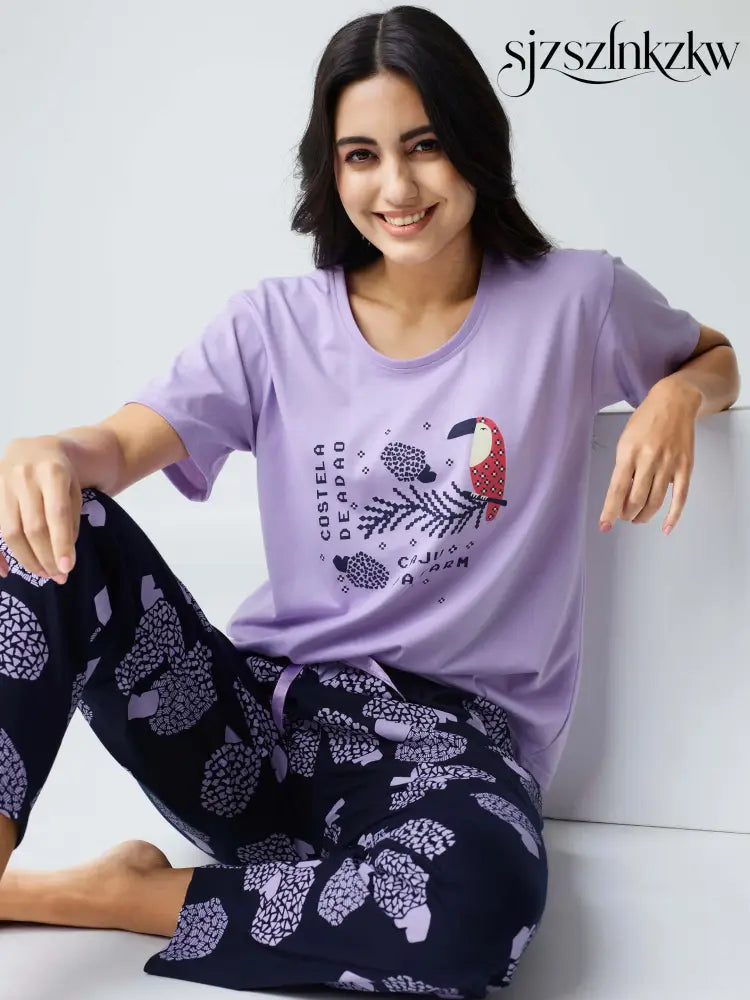 Tropical Fruit Cotton Knits PJ set - Top Pajama